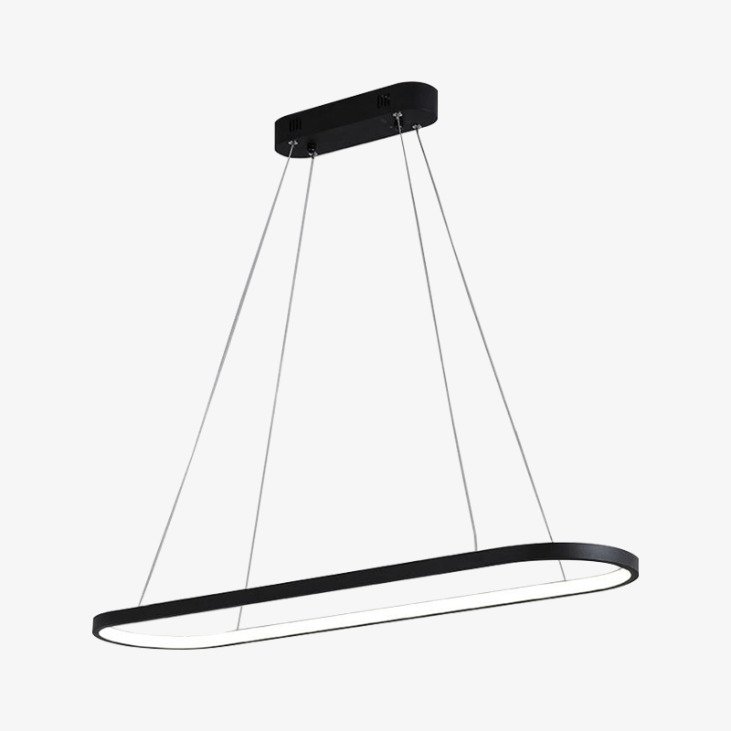 Round Aluminum LED Pendant Light Black / 27.6" × 8.3" (70×21 cm) Norenza