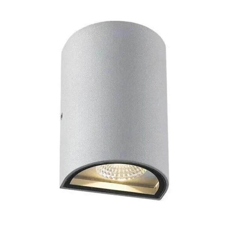 Round Design LED Outdoor Wall Sconce in Aluminum White Norenza