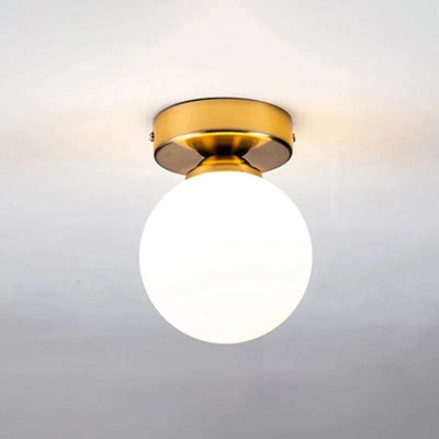 Round Frosted Glass Ceiling Light Fixture