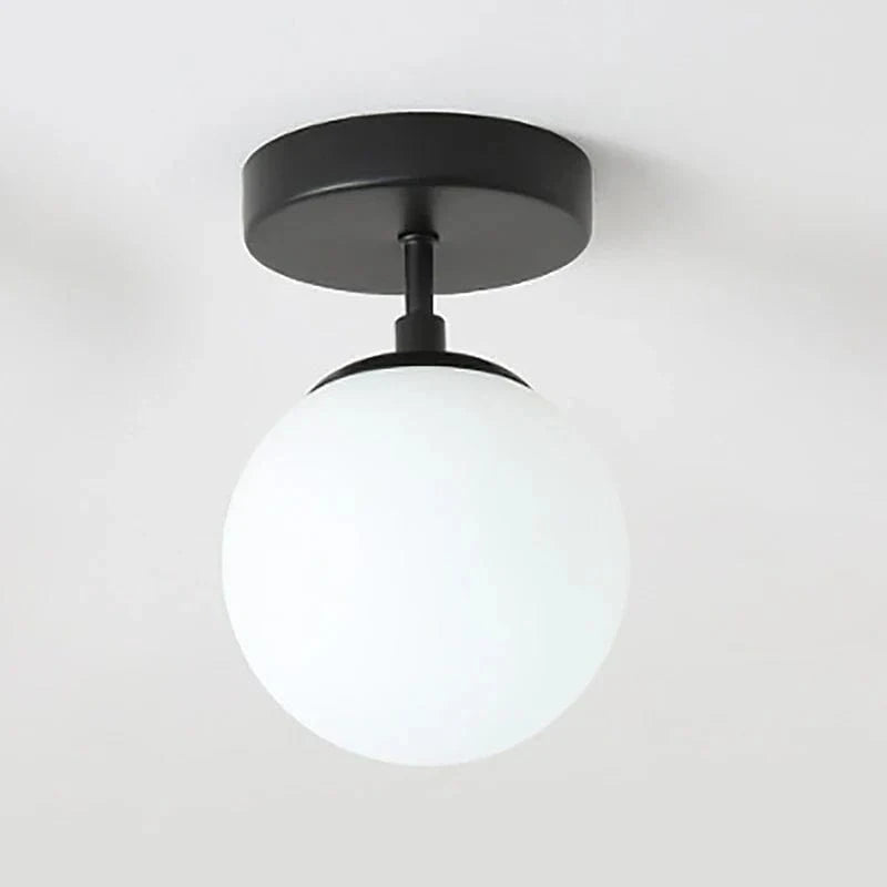 Round Frosted Glass Ceiling Light Fixture B / Black Norenza