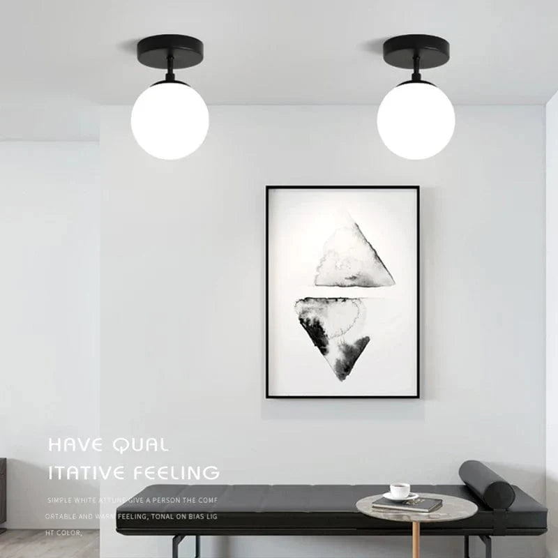 Round Frosted Glass Ceiling Light Fixture Norenza