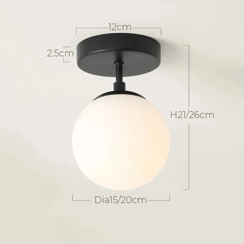Round Frosted Glass Ceiling Light Fixture Norenza