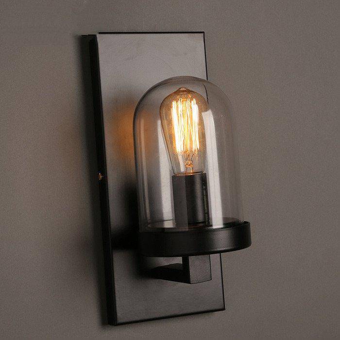 Round Glass Wall Sconce American Loft Style Norenza