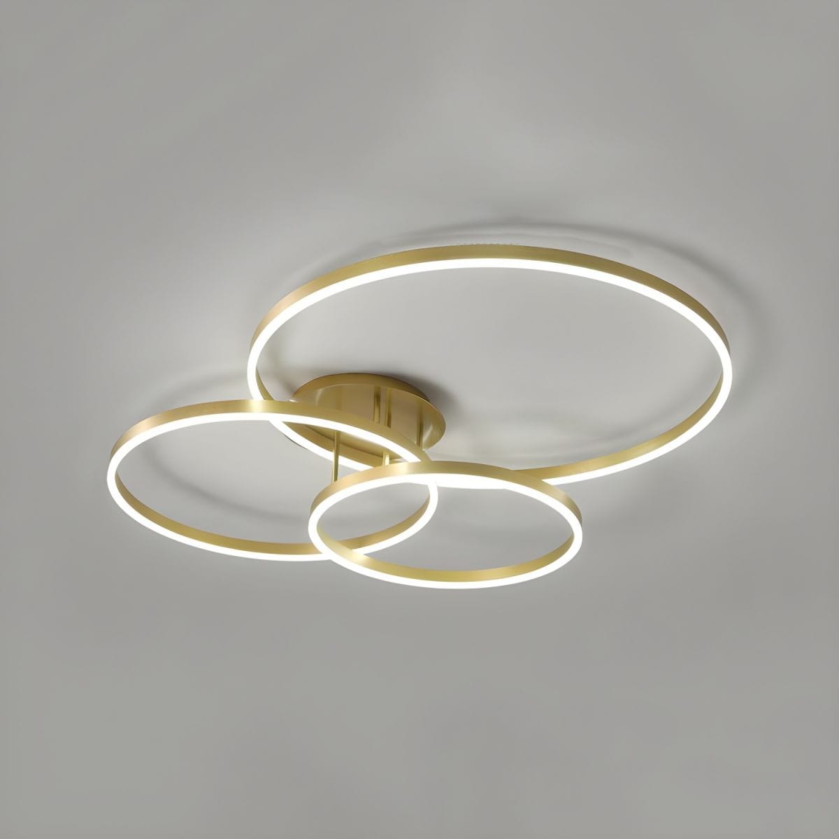 Round Gold LED Ceiling Light with Creative Acrylic Shade 3 Norenza
