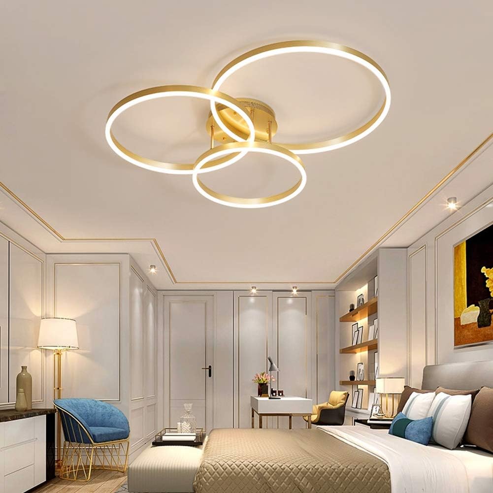 Round Gold LED Ceiling Light with Creative Acrylic Shade Norenza