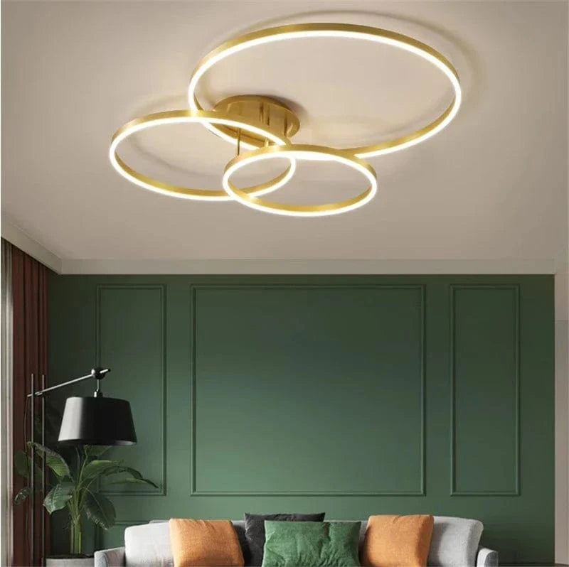 Round Gold LED Ceiling Light with Creative Acrylic Shade Norenza