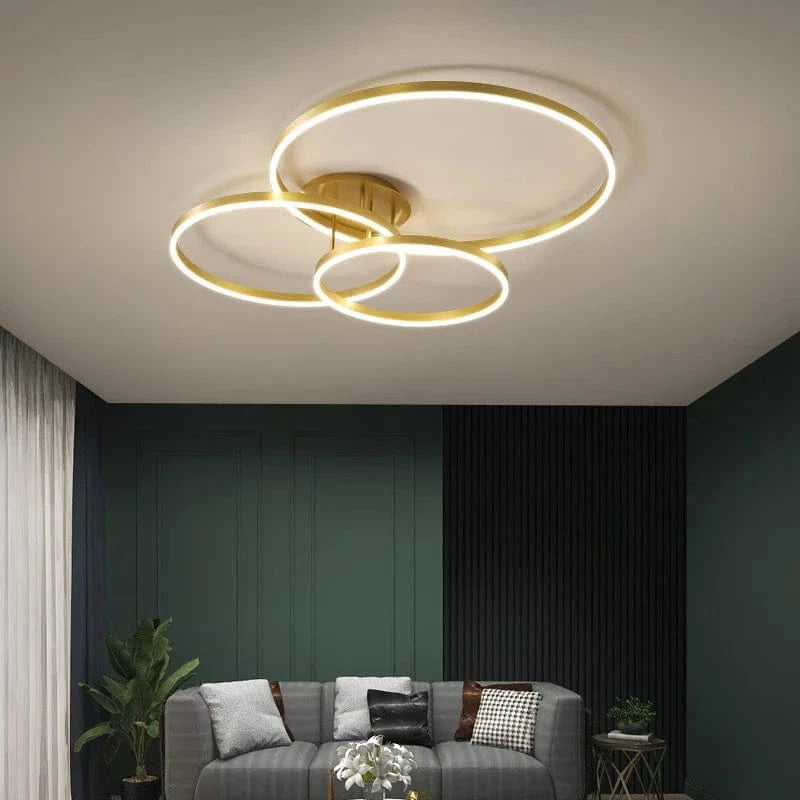 Round Gold LED Ceiling Light with Creative Acrylic Shade Norenza