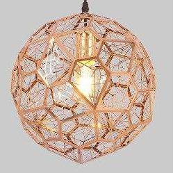 Round LED Hole Pendant Light Fixture Rose gold Norenza