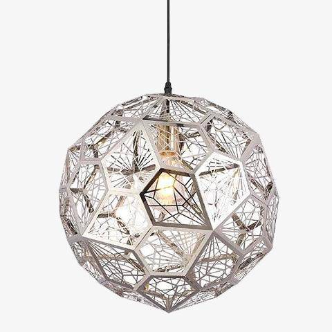 Round LED Hole Pendant Light Fixture Silver Norenza