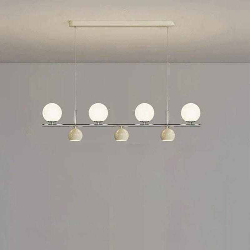 Round LED Suspension Chandelier for Dining Table Beige / 7 lights Norenza