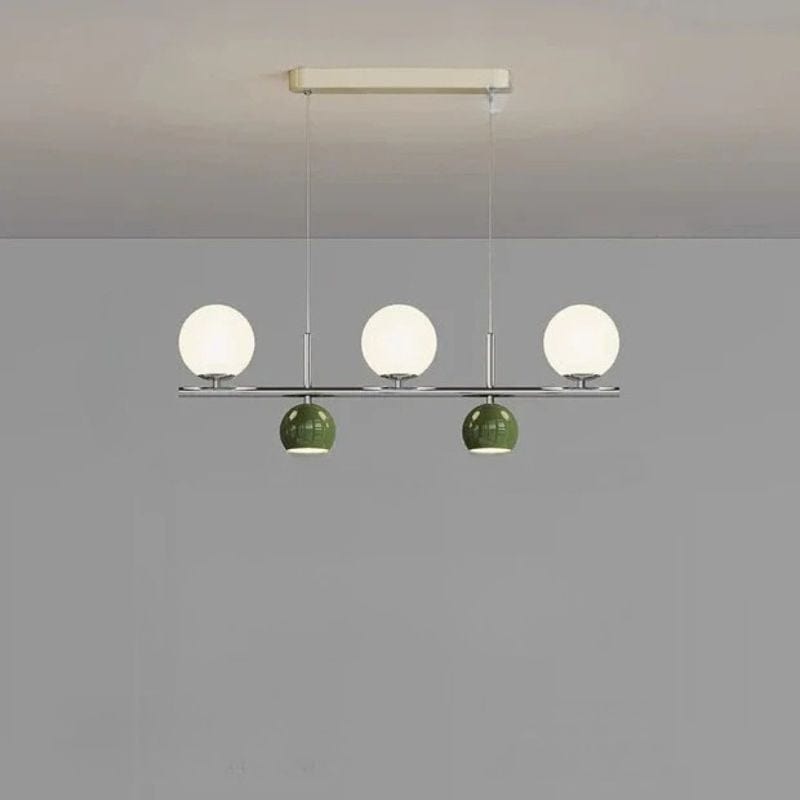 Round LED Suspension Chandelier for Dining Table Green / 5 lights Norenza