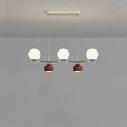 Round LED Suspension Chandelier for Dining Table Red / 5 lights Norenza