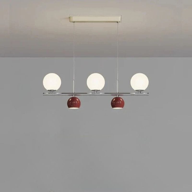 Round LED Suspension Chandelier for Dining Table Red / 5 lights Norenza