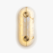 Round LED Wall Sconce in Marble and Gold Copper Norenza