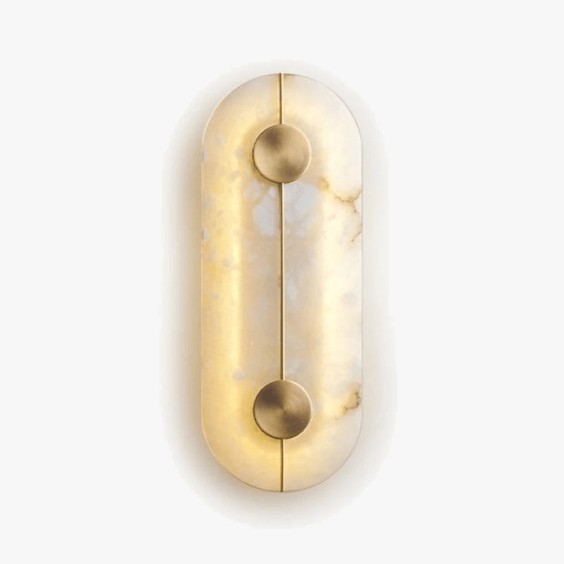 Round LED Wall Sconce in Marble and Gold Copper Norenza
