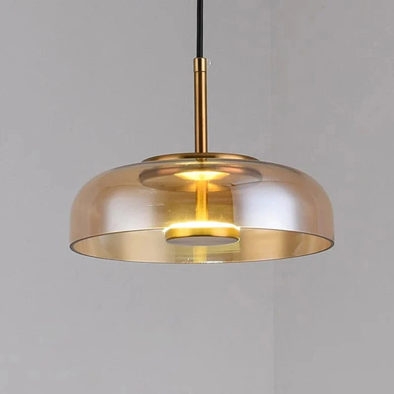 Round Smoke Glass LED Loft Pendant Light Norenza