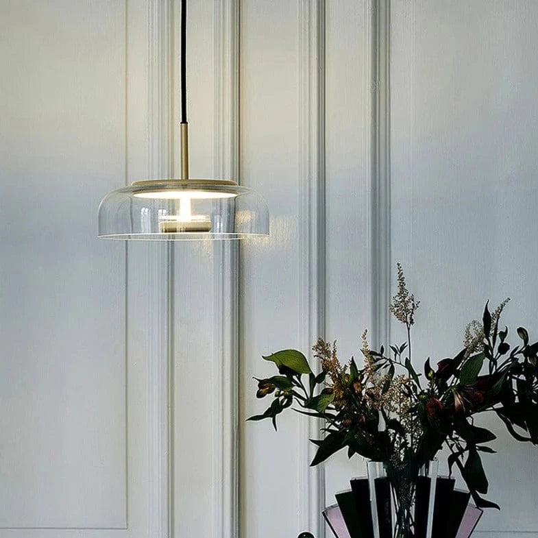 Round Smoke Glass LED Loft Pendant Light Norenza