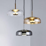 Round Smoke Glass LED Loft Pendant Light Norenza