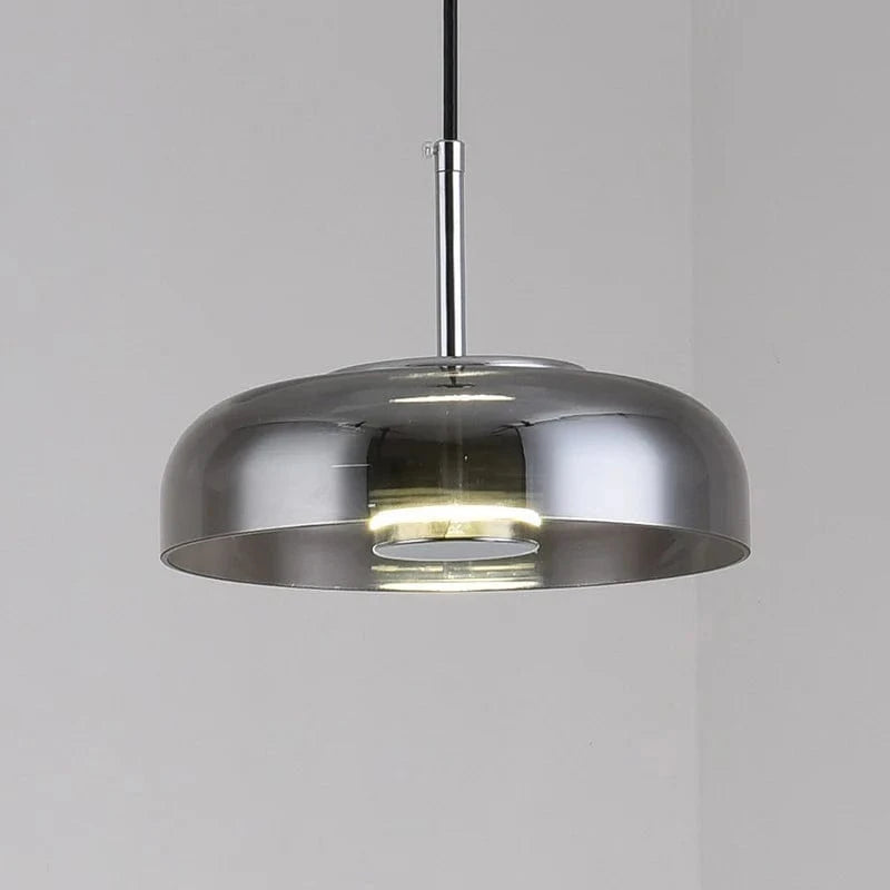 Round Smoke Glass LED Loft Pendant Light Norenza
