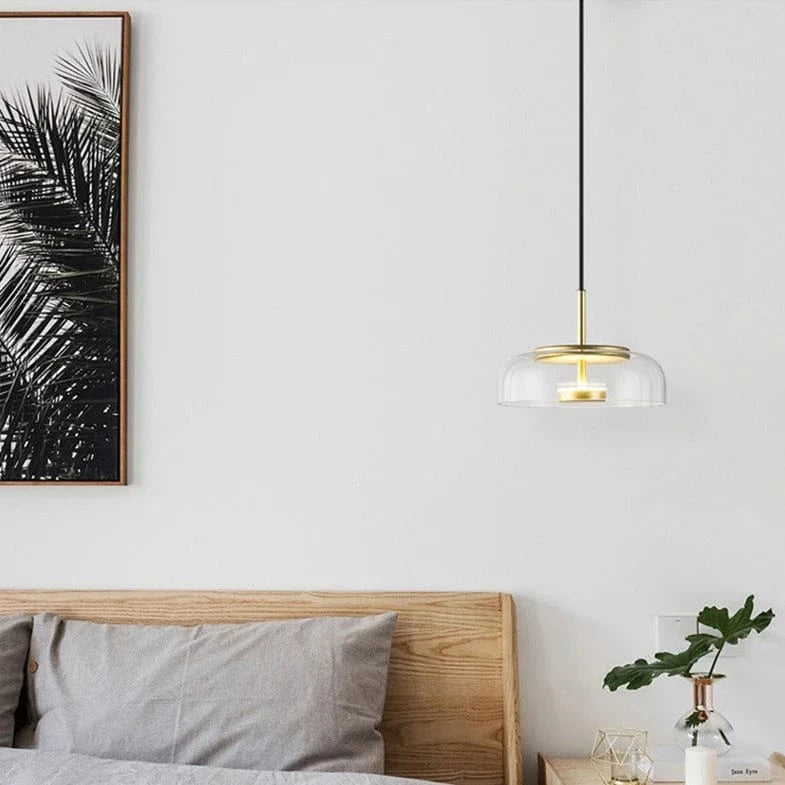 Round Smoke Glass LED Loft Pendant Light Norenza