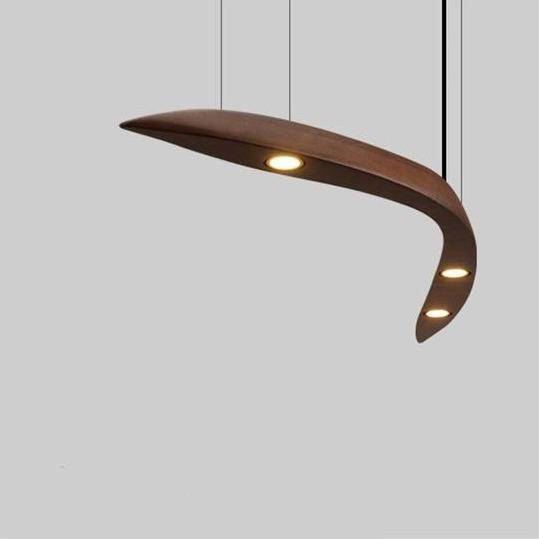 Round Wooden LED Branch Design Chandelier Walnut Norenza