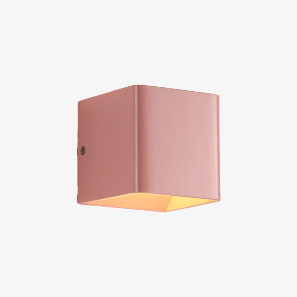 Rounded Edge Colorful LED Wall Cube Light Pink Norenza