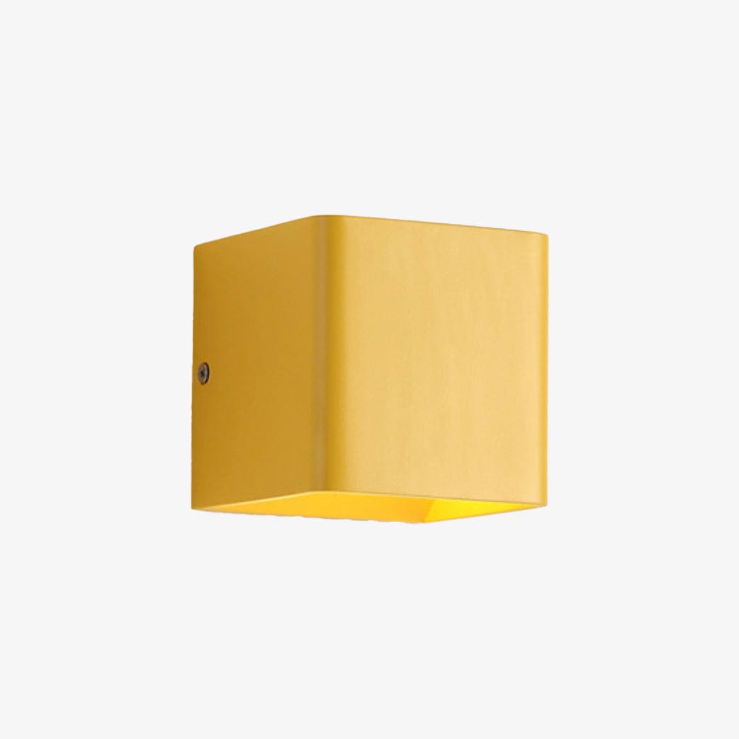 Rounded Edge Colorful LED Wall Cube Light Yellow Norenza