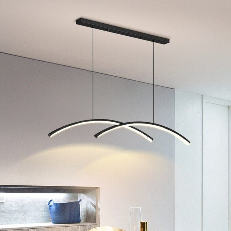 Roxanna Metallic Arc-Shaped LED Pendant Light Black Norenza