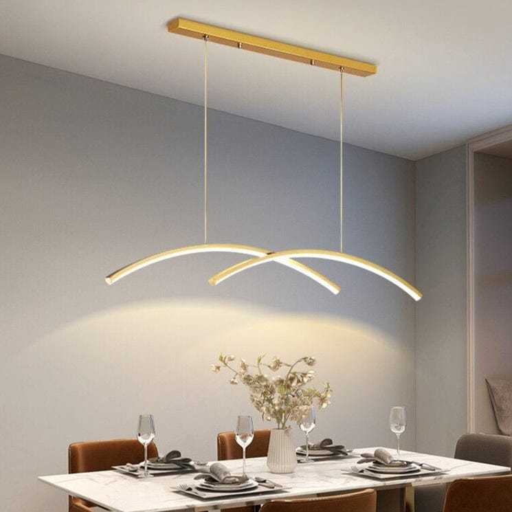 Roxanna Metallic Arc-Shaped LED Pendant Light Gold Norenza