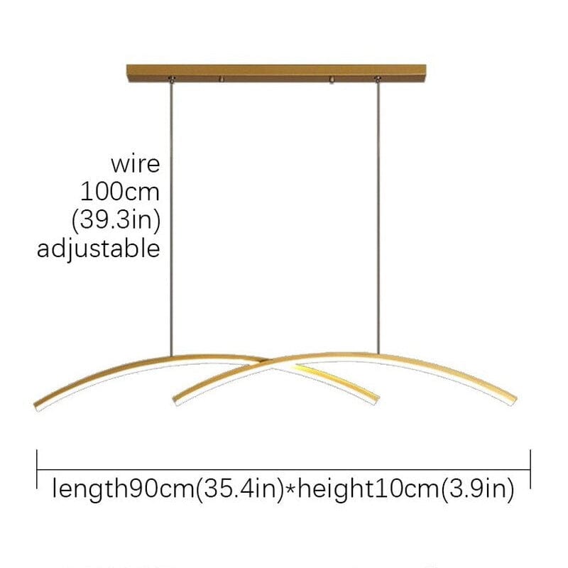 Roxanna Metallic Arc-Shaped LED Pendant Light Norenza