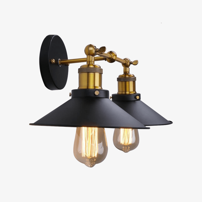 Rustic Country Black and Gold Wall Sconce Norenza