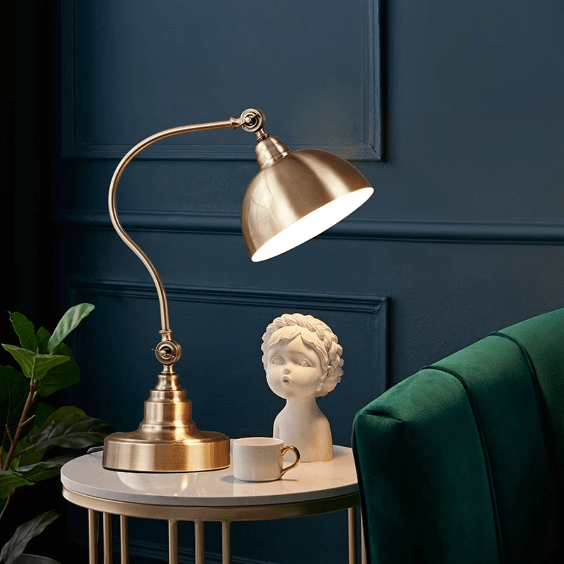 Rustic Gold Punk LED Desk or Nightstand Lamp Norenza