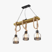 Rustic Rope and Wood Pendant Light for Dining and Kitchen Interiors Norenza