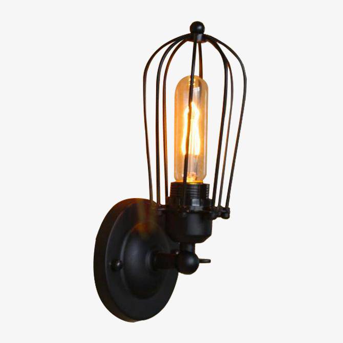Rustic Vintage Gold Wall Sconce Black Norenza