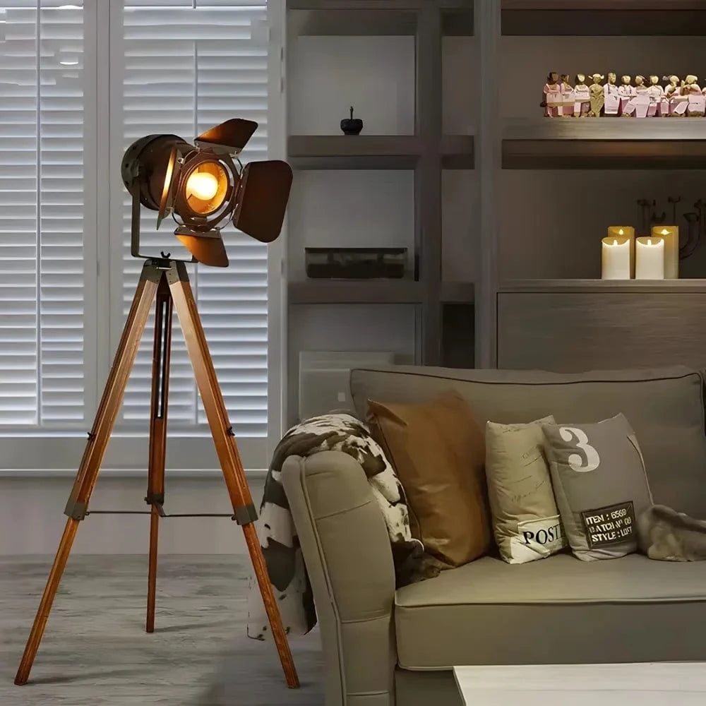 Rustic Vintage Industrial Floor Lamp for Living Room & Office Norenza