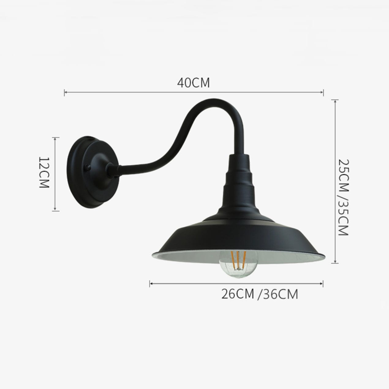 Rustic Vintage LED Outdoor Wall Sconce (Black or Brown) Norenza