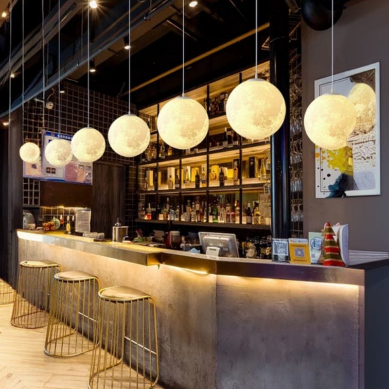 Sandyha Full Moon LED Hanging Light for Table Bar Norenza