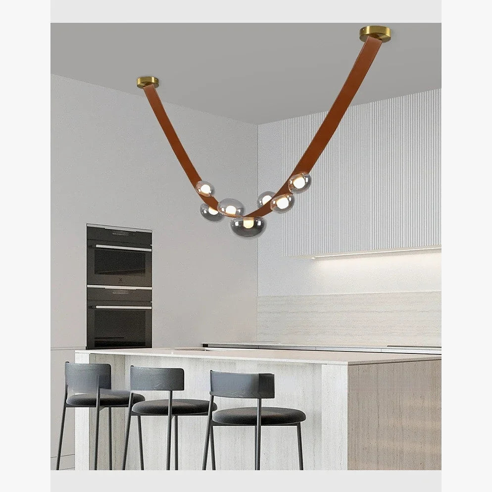 Modern Leather Pendant Light with LED - Sandyha Style