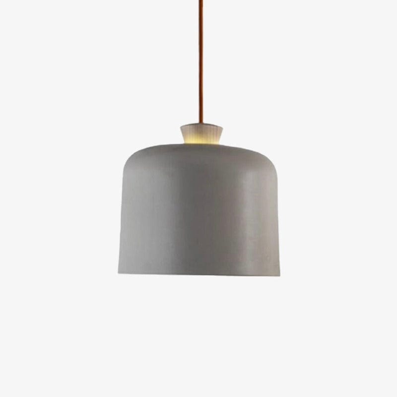 Scandinavian Pendant Light with Metal and Wood Shade - Maloe Gray / Large Norenza