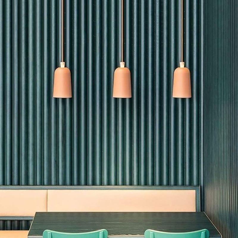 Scandinavian Pendant Light with Metal and Wood Shade - Maloe Norenza