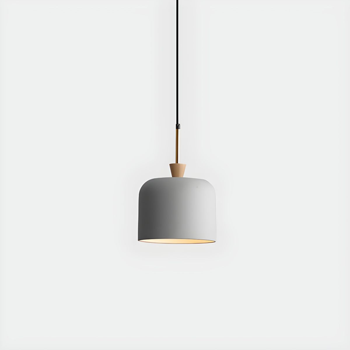 Scandinavian Pendant Light with Metal and Wood Shade - Maloe Norenza
