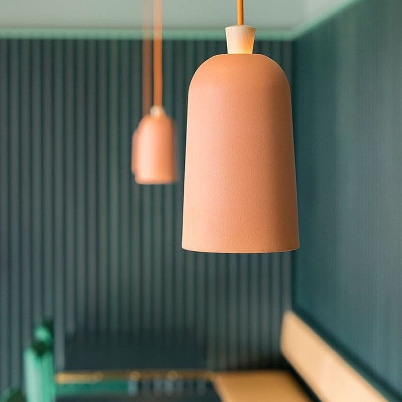 Scandinavian Pendant Light with Metal and Wood Shade - Maloe Norenza