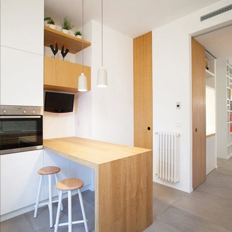 Scandinavian Pendant Light with Metal and Wood Shade - Maloe Norenza