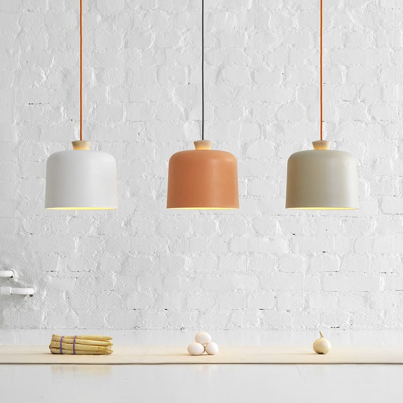 Scandinavian Pendant Light with Metal and Wood Shade - Maloe Norenza