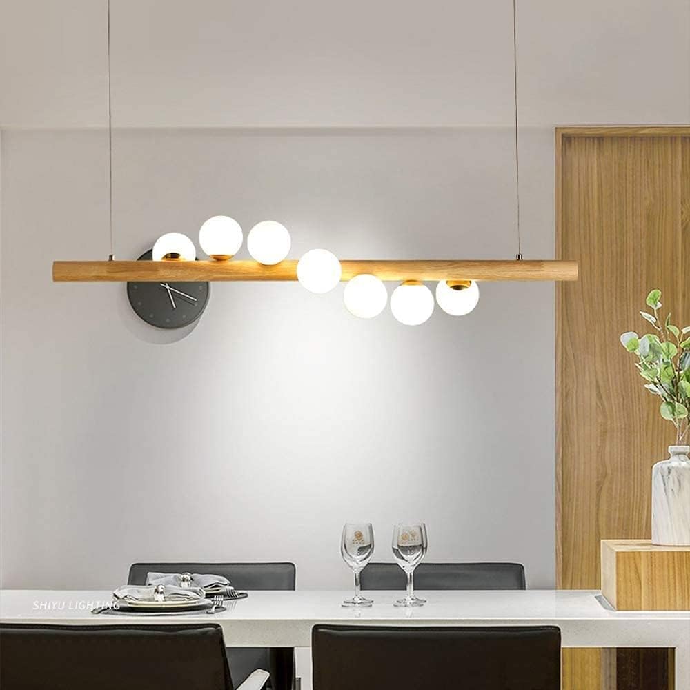 Scandinavian Style LED Wooden Chandelier with Multiple Spheres Norenza