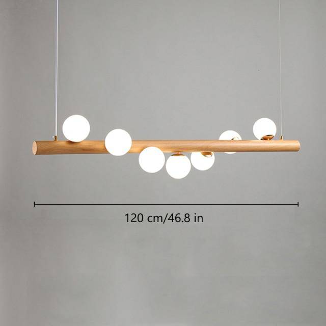 Scandinavian Style LED Wooden Chandelier with Multiple Spheres Norenza
