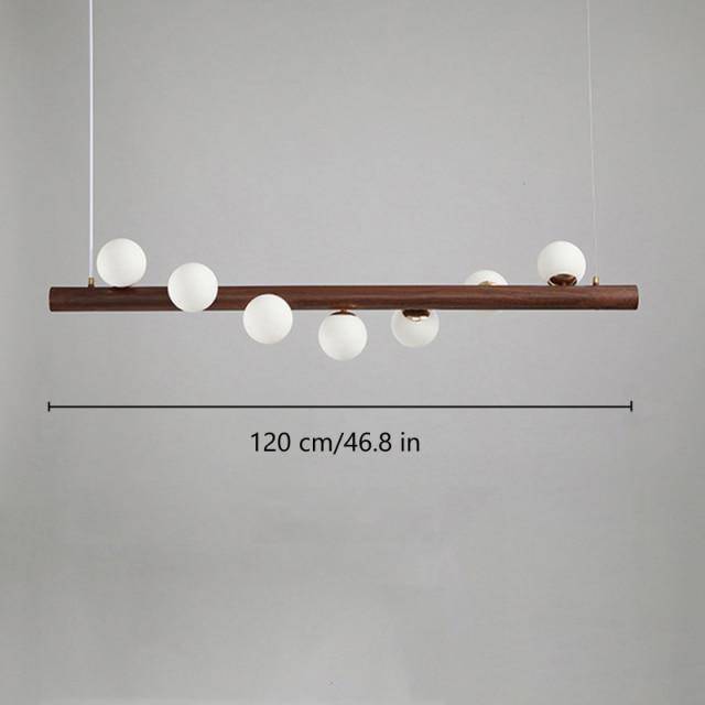 Scandinavian Style LED Wooden Chandelier with Multiple Spheres Norenza
