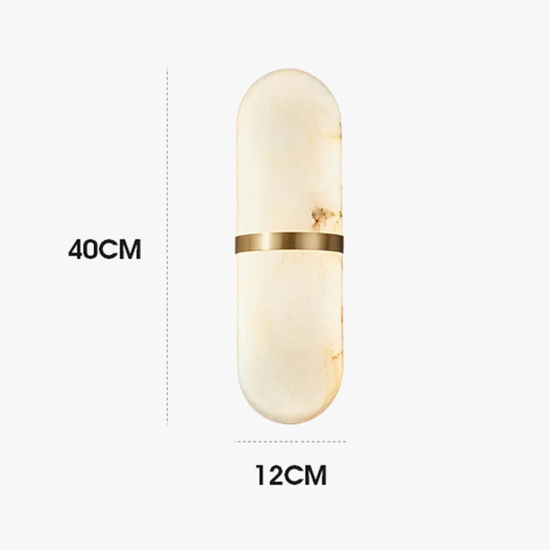 18W LED Wall Sconce - Semi-Cylinder Marble Imitation