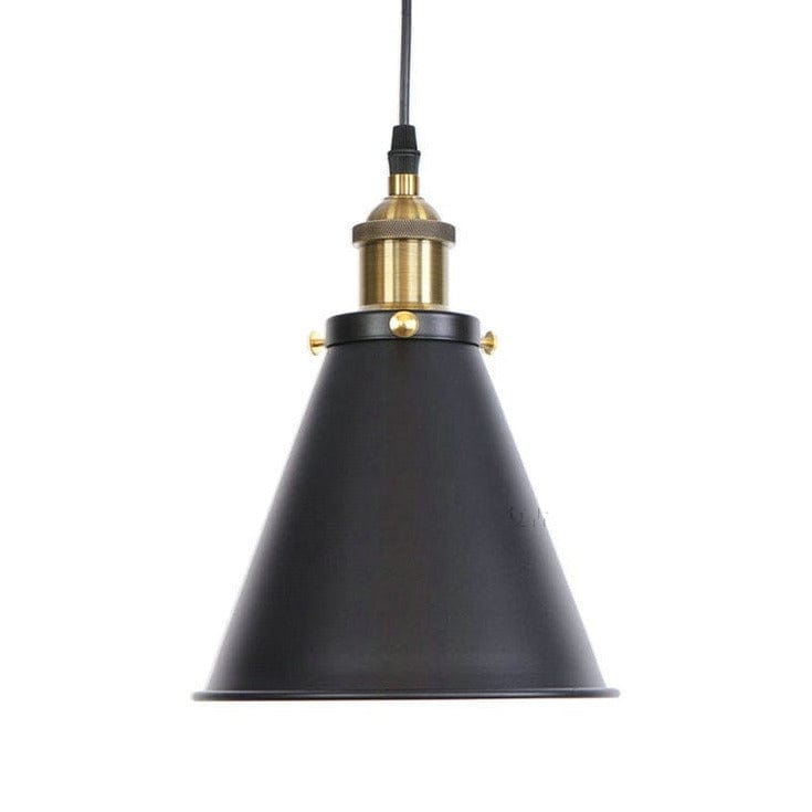 Shorah Industrial Pendant Light with Metal Cone Shade Black Norenza