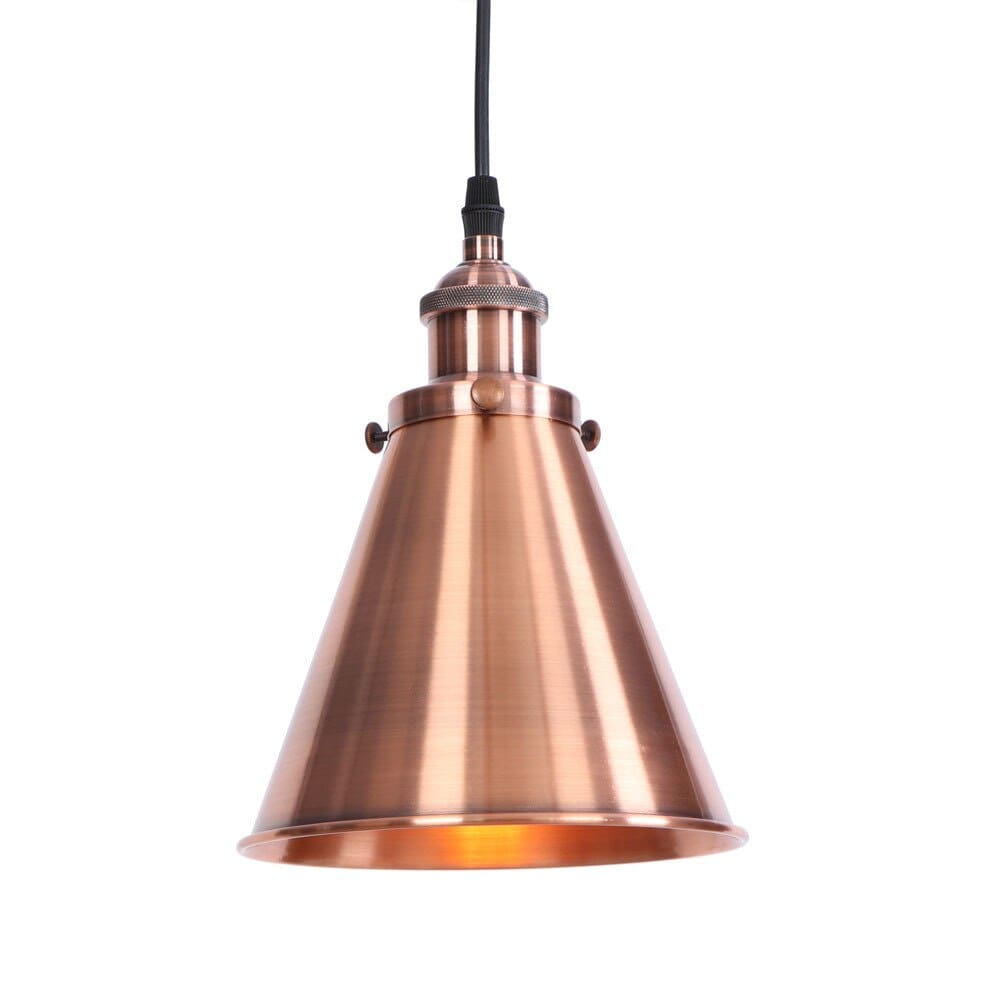 Shorah Industrial Pendant Light with Metal Cone Shade Bronze Norenza